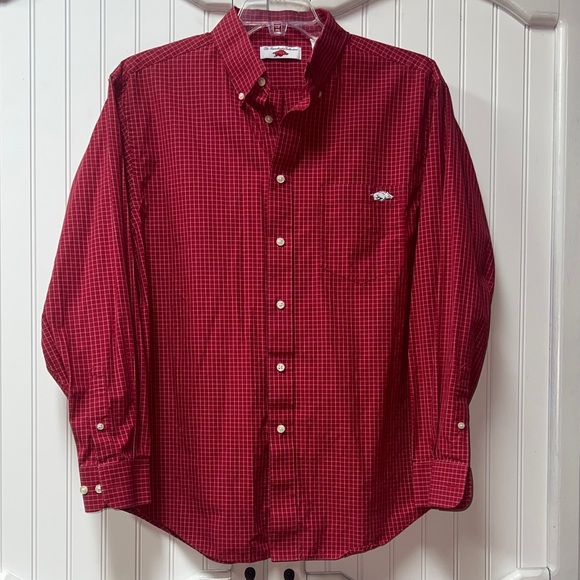 Arkansas Razorbacks Collection Checked Shirt L Go Hogs - Picture 2 of 6